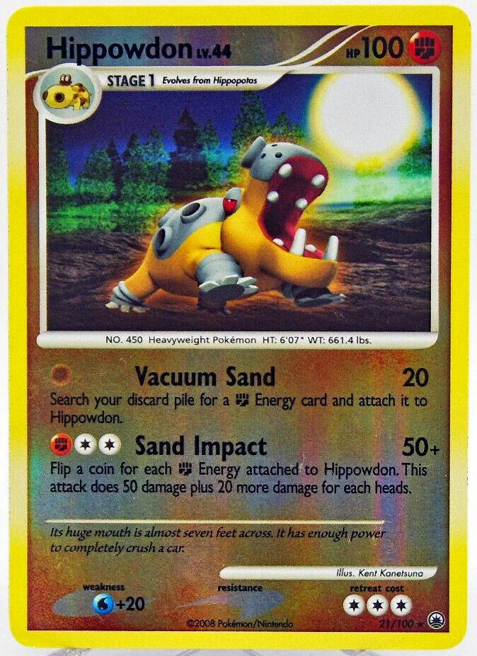 Hippowdon Lv.44 #21 — Majestic Dawn (Reverse Holo)