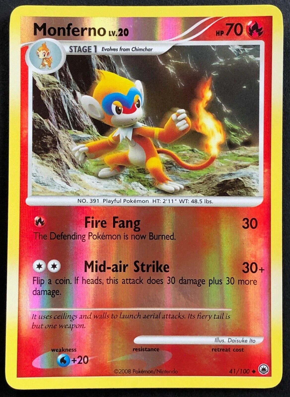 Monferno Lv.20 #41 — Alba Suprema (Reverse Holo)