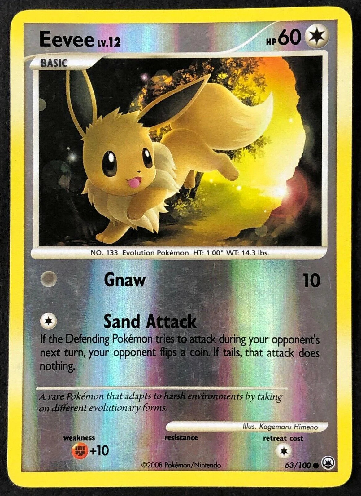Eevee Lv.12 #63 — Majestic Dawn (Reverse Holo)