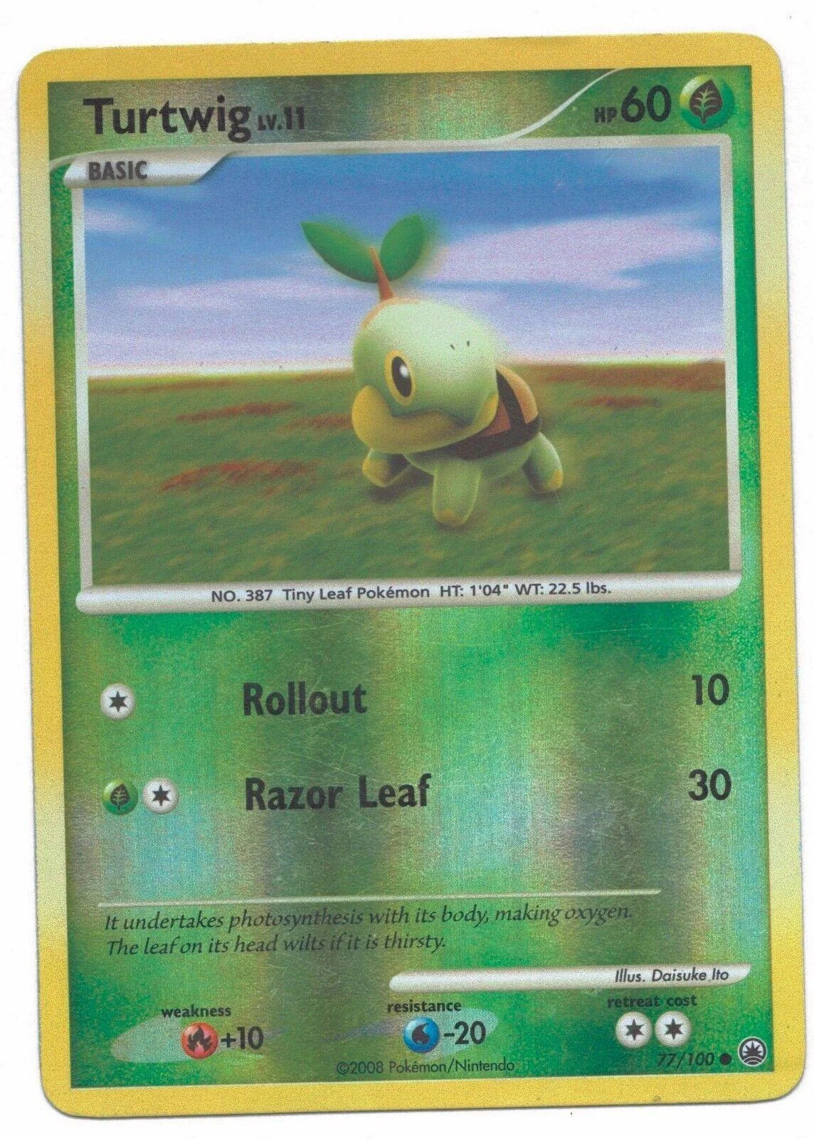 Turtwig Lv.11 #77 — Majestic Dawn (Reverse Holo)