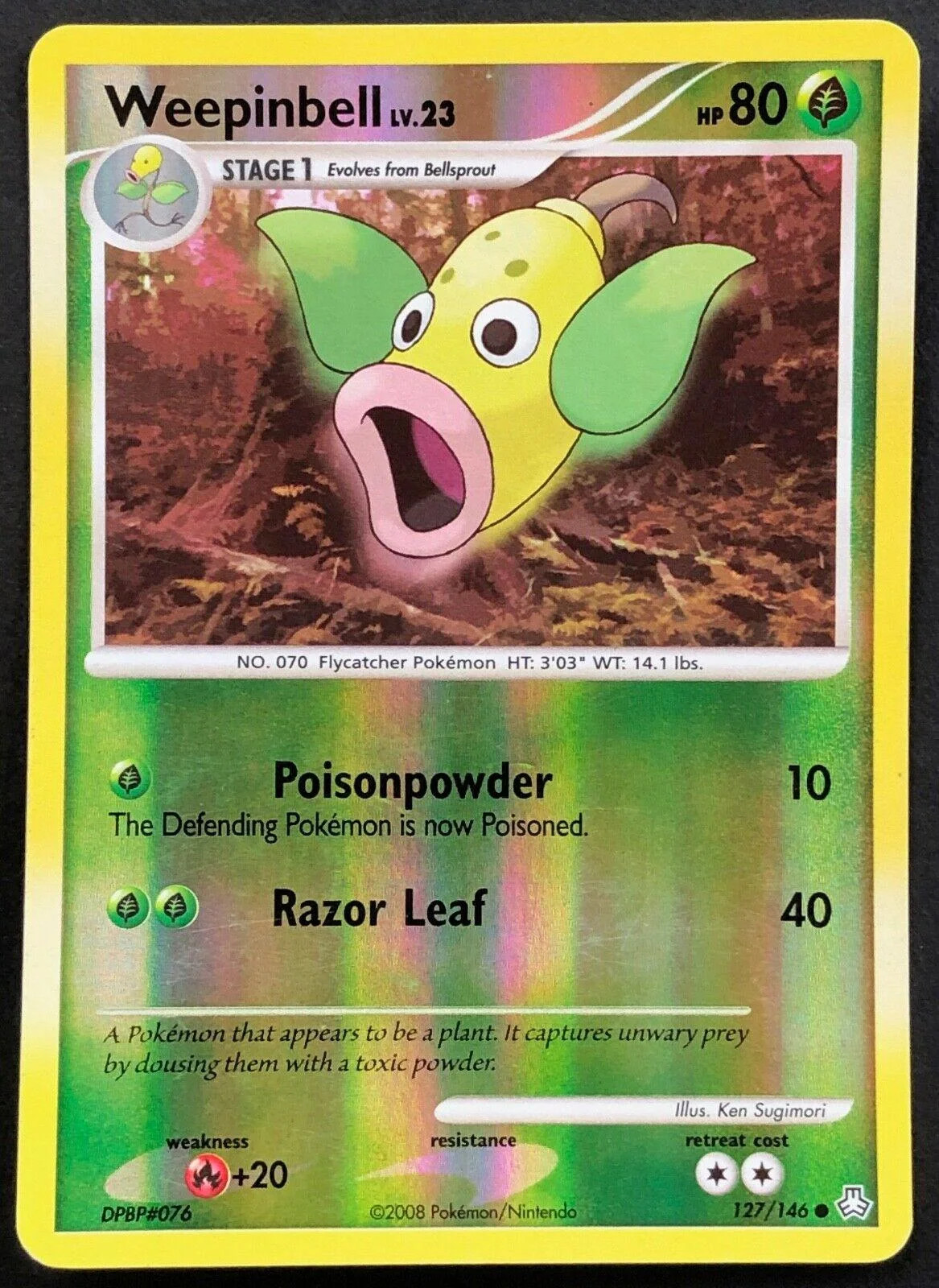 Weepinbell Lv.23 #127 — Il Risveglio dei Miti (Reverse Holo)