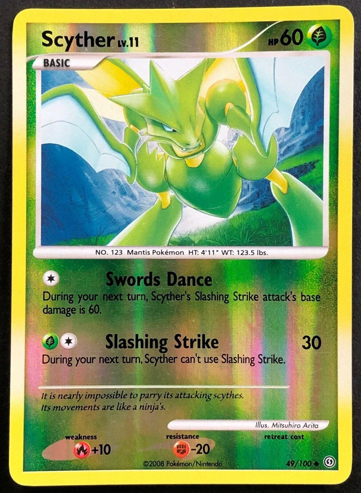 Scyther Lv.11 #49 — Fronte di Tempesta (Reverse Holo)