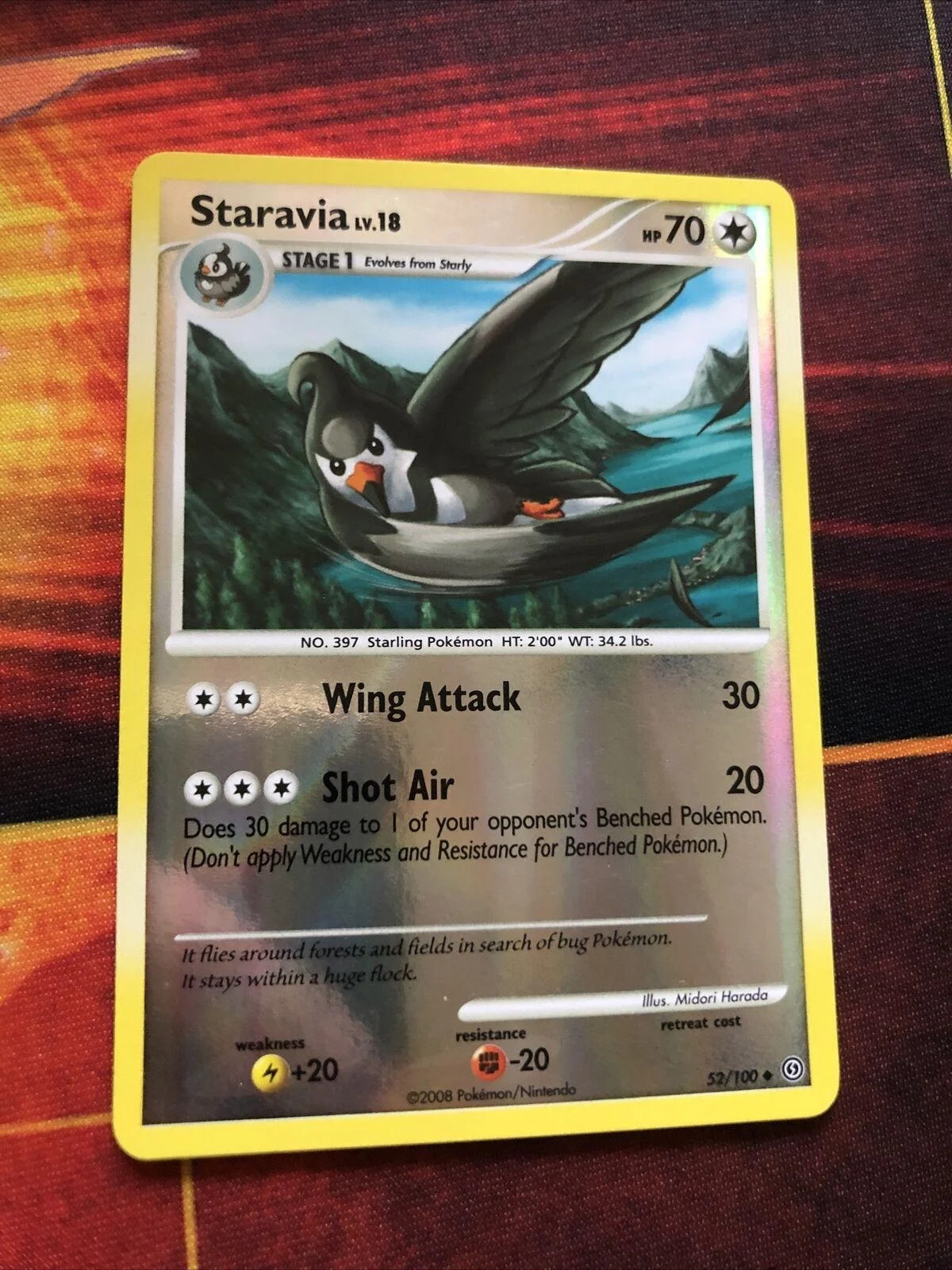 Staravia Lv.18 #52 — Stormfront (Reverse Holo)