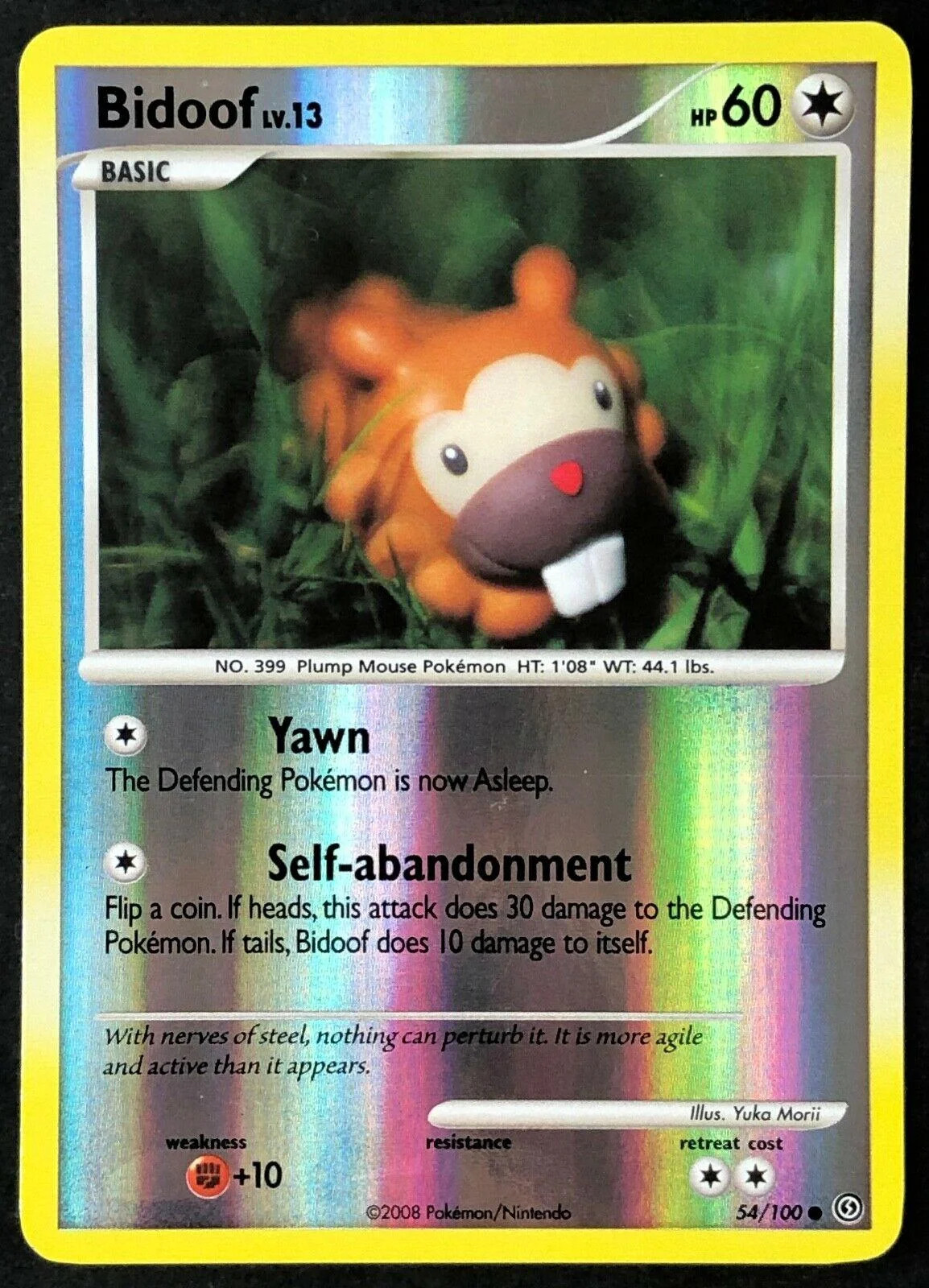 Bidoof Lv.13 #54 — Stormfront (Reverse Holo)