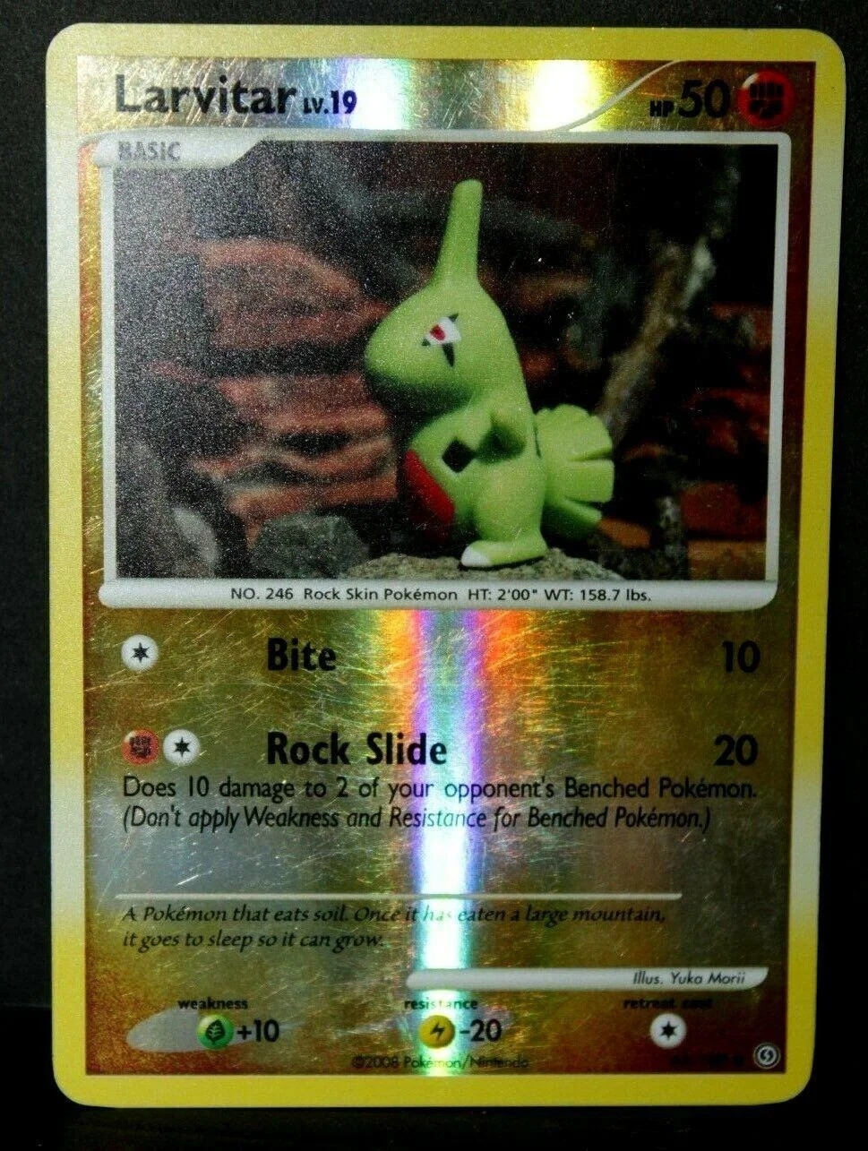 Larvitar Lv.19 #63 — Stormfront (Reverse Holo)