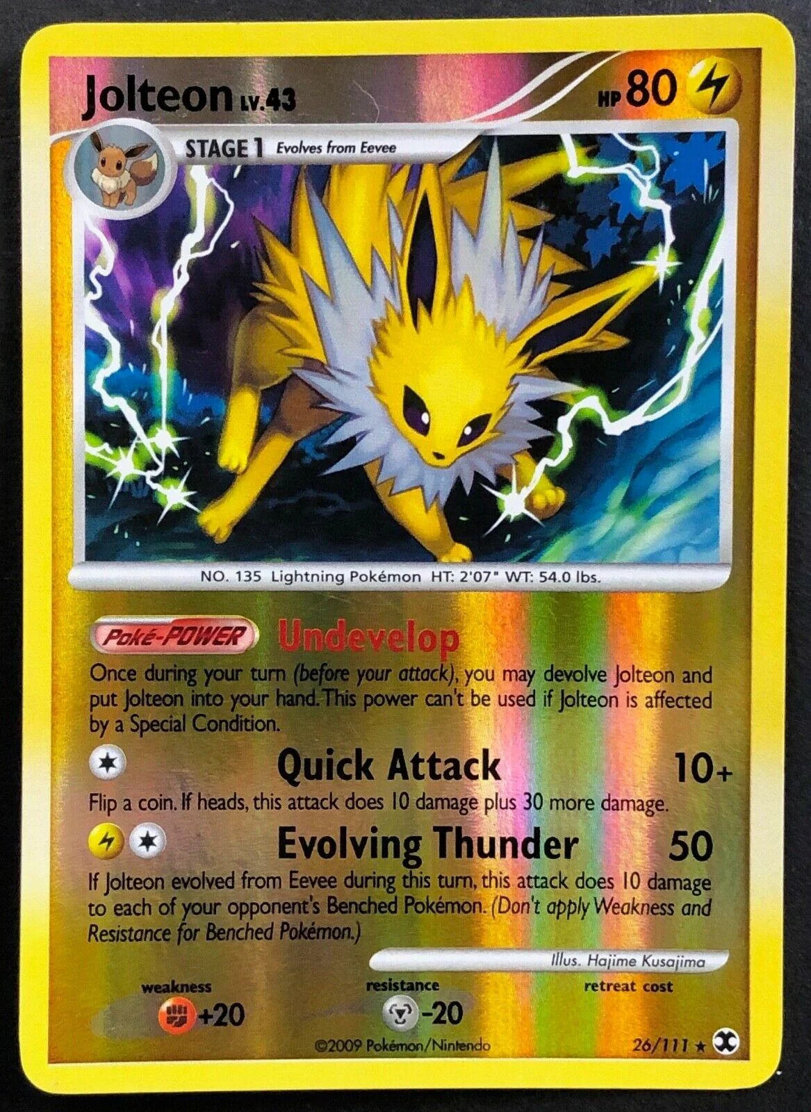 Jolteon Lv.43 #26 — Rising Rivals (Reverse Holo)