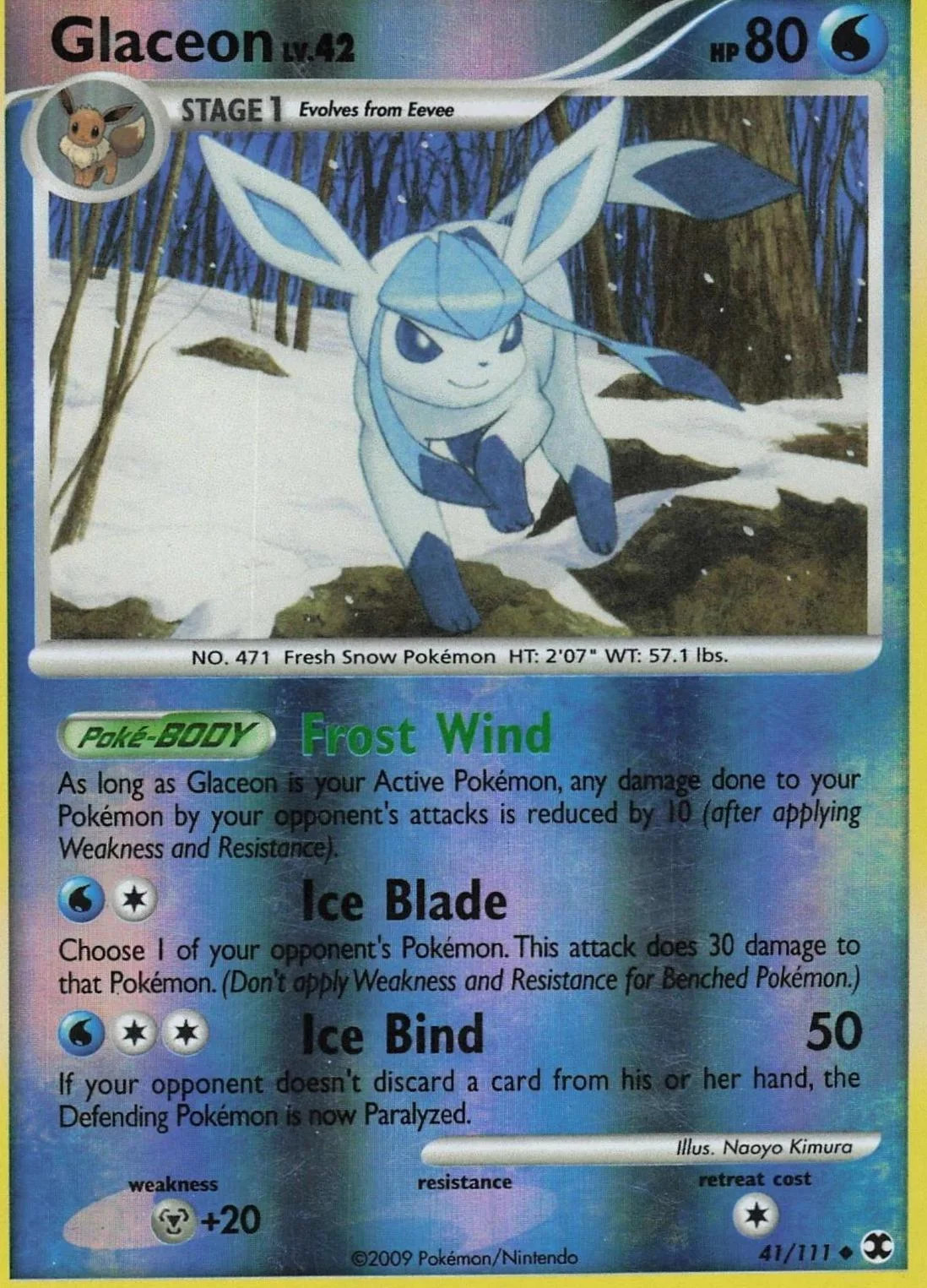Glaceon Lv.42 #41 — L'Ascesa dei Rivali (Reverse Holo)