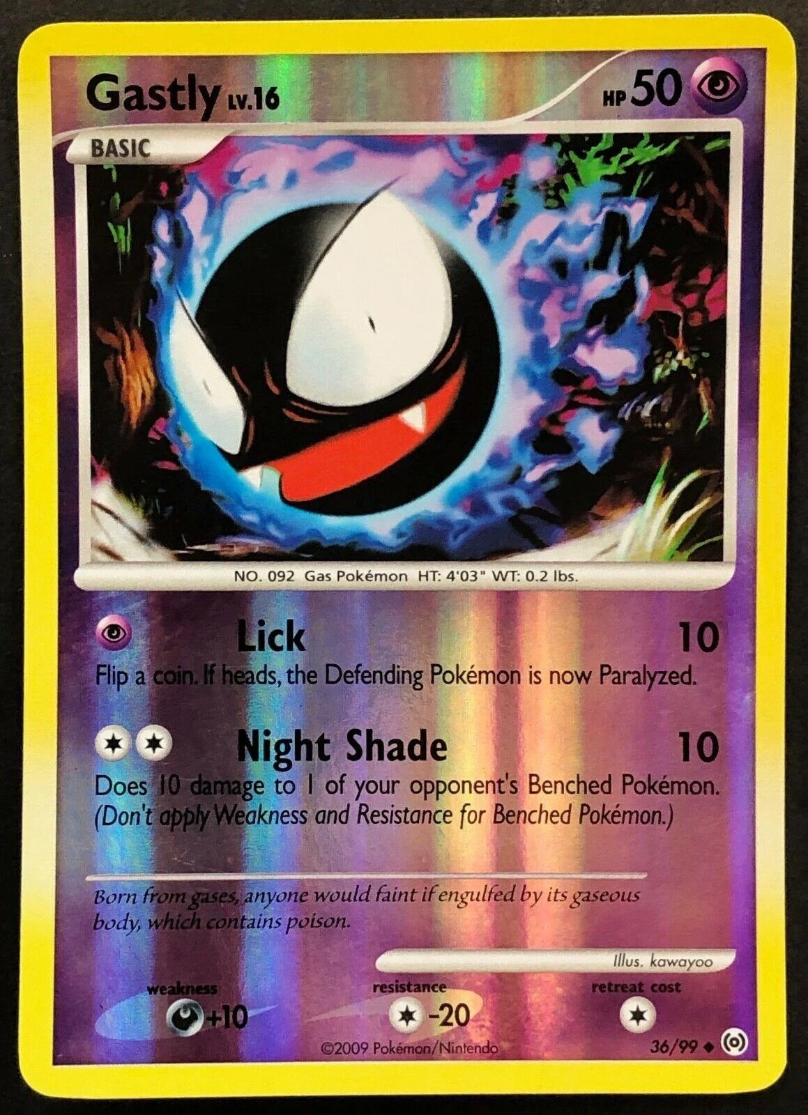 Gastly Lv.16 #36 — Arceus (Reverse Holo)