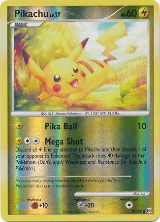 Pikachu Lv.17 #71 — Arceus (Reverse Holo)