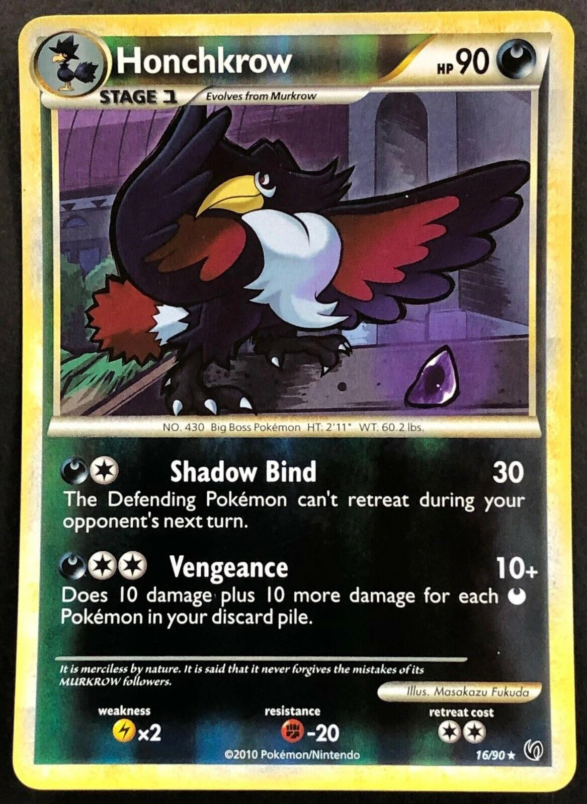 Honchkrow #16 — Destemido (Reverse Holo)