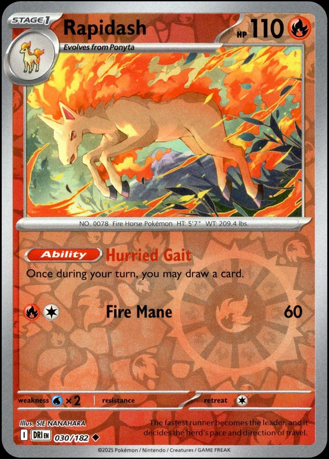 Rapidash #030 — Rivali Predestinati (Reverse Holo)