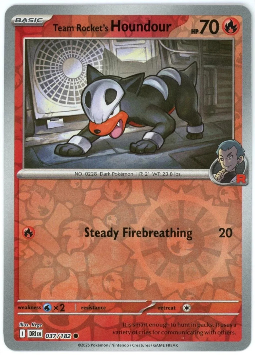Houndour del Team Rocket #037 — Rivali Predestinati (Reverse Holo)