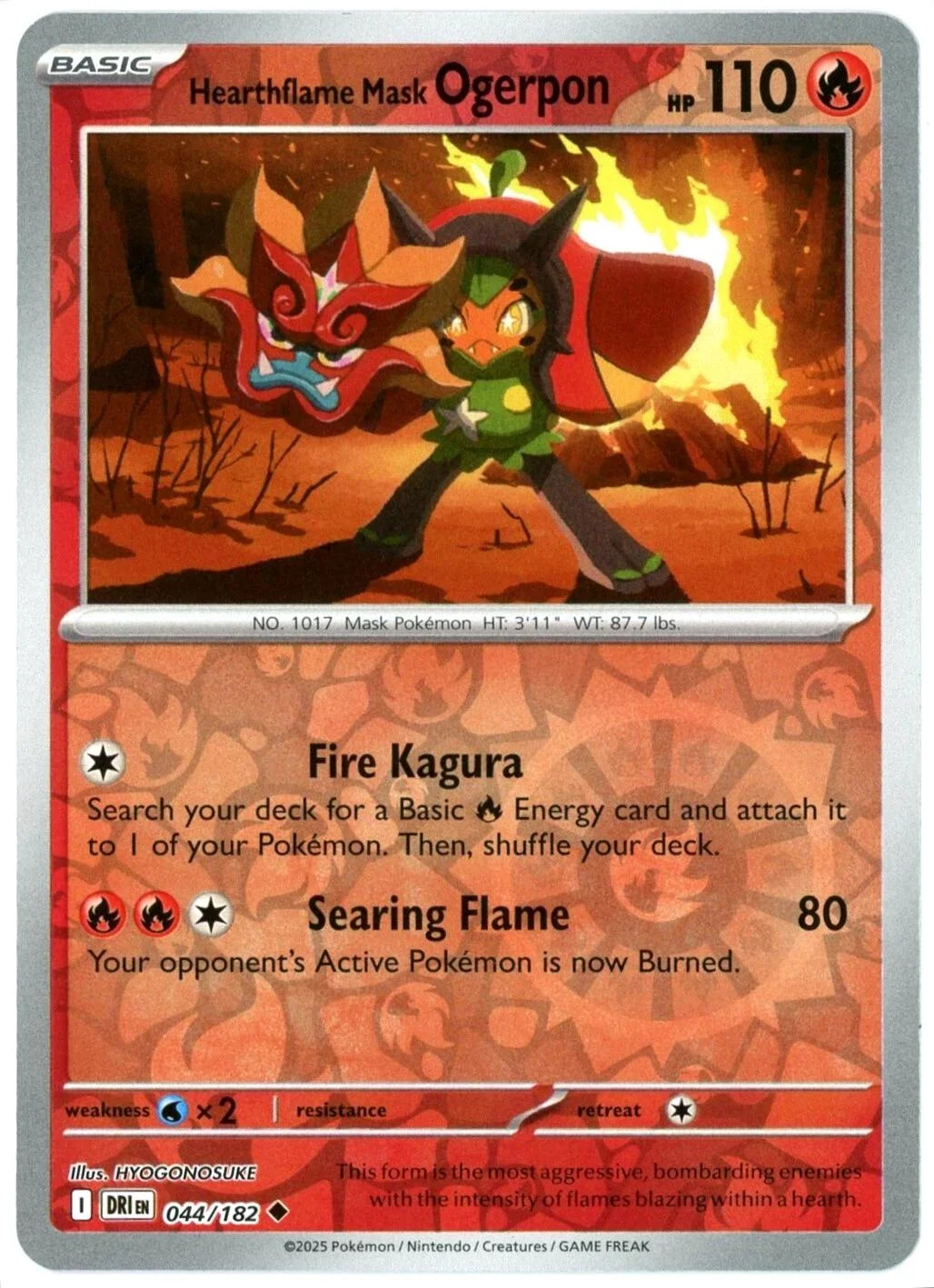Ogerpon Máscara Fornalha #044 — Rivais Predestinados (Reverse Holo)