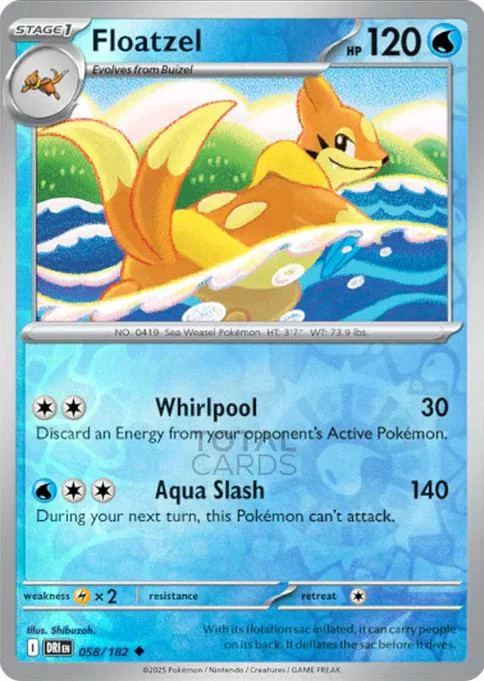 Floatzel #058 — Rivales Predestinados (Reverse Holo)