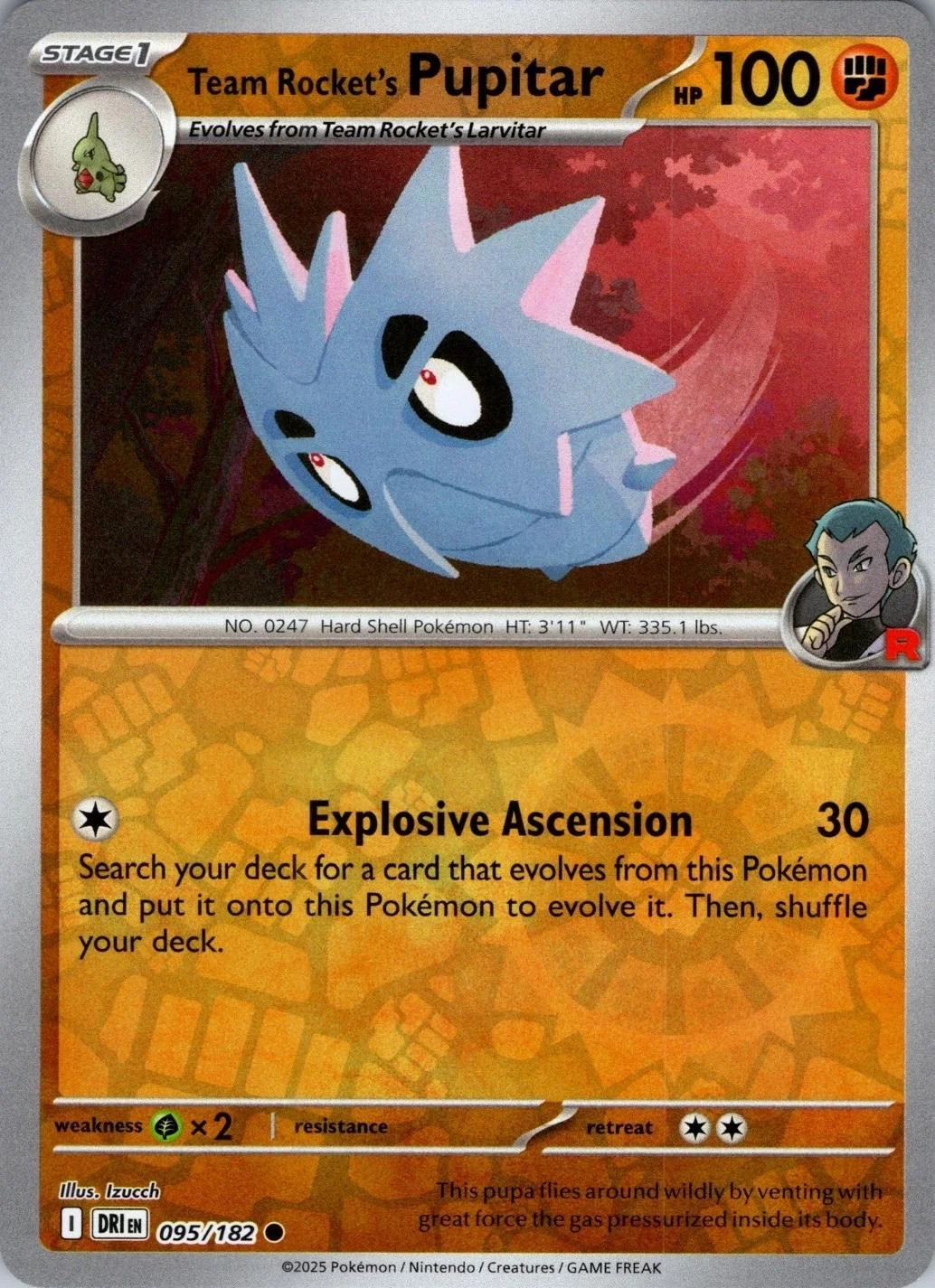 Team Rockets Pupitar #095 — Ewige Rivalen (Reverse Holo)