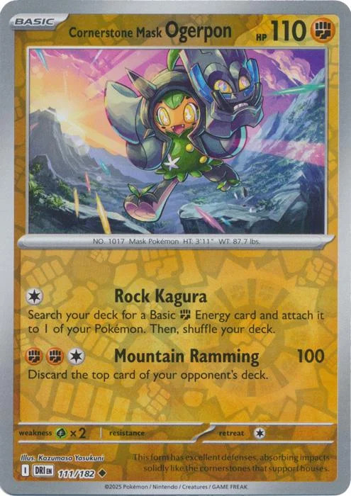 Ogerpon Máscara Alicerce #111 — Rivais Predestinados (Reverse Holo)