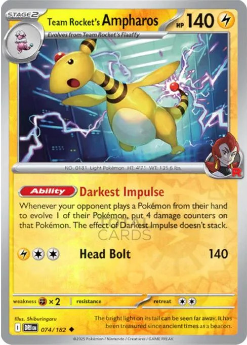 Team Rockets Ampharos #074 — Ewige Rivalen (Reverse Holo)