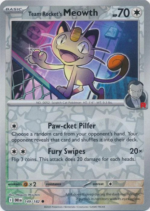 Meowth da Equipe Rocket #149 — Rivais Predestinados (Reverse Holo)