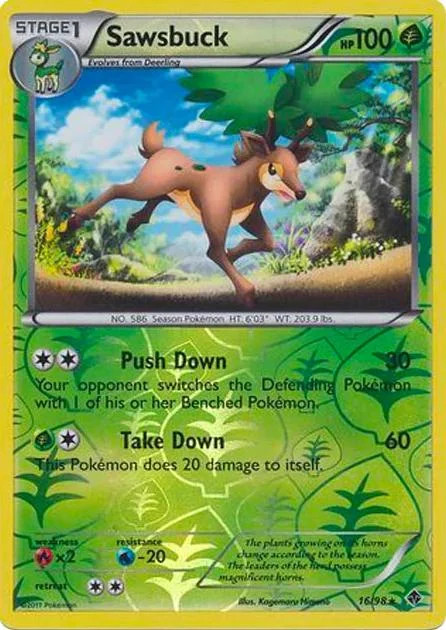 Sawsbuck #16 — Poderes Emergentes (Reverse Holo)