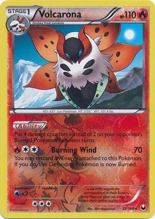 Volcarona #22 — Oscuros Exploradores (Reverse Holo)