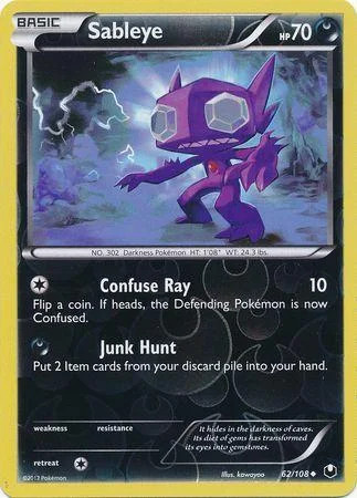 Sableye #62 — Oscuros Exploradores (Reverse Holo)