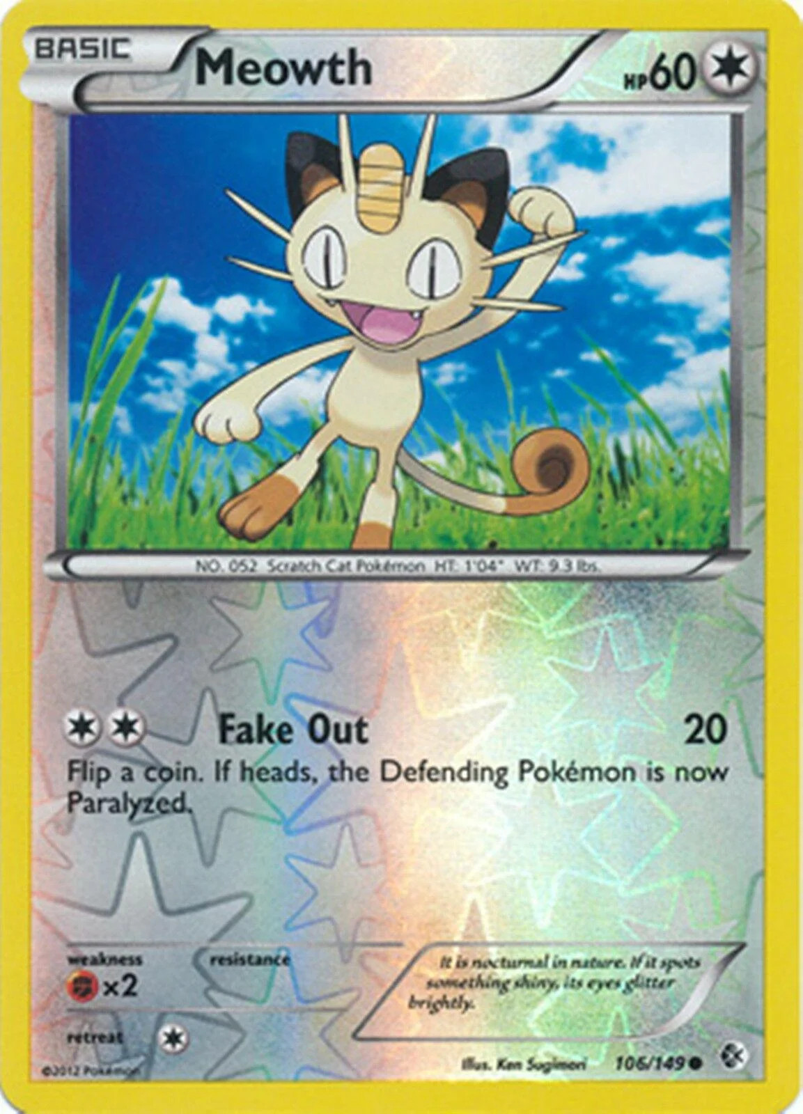 Meowth #106 — Fronteiras Cruzadas (Reverse Holo)