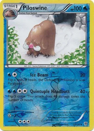 Piloswine #27 — Uragano Plasma (Reverse Holo)