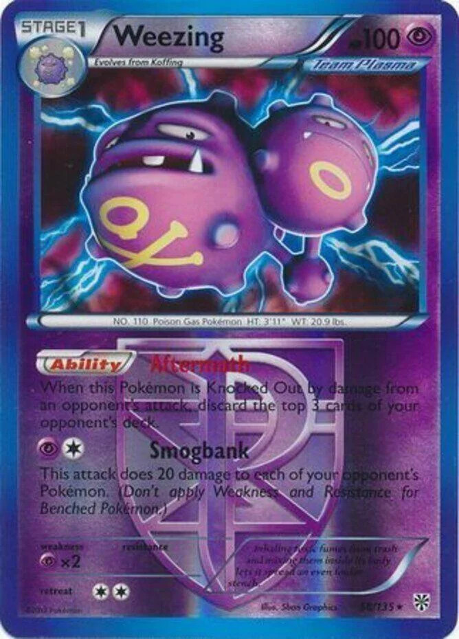 Weezing #58 — Uragano Plasma (Reverse Holo)