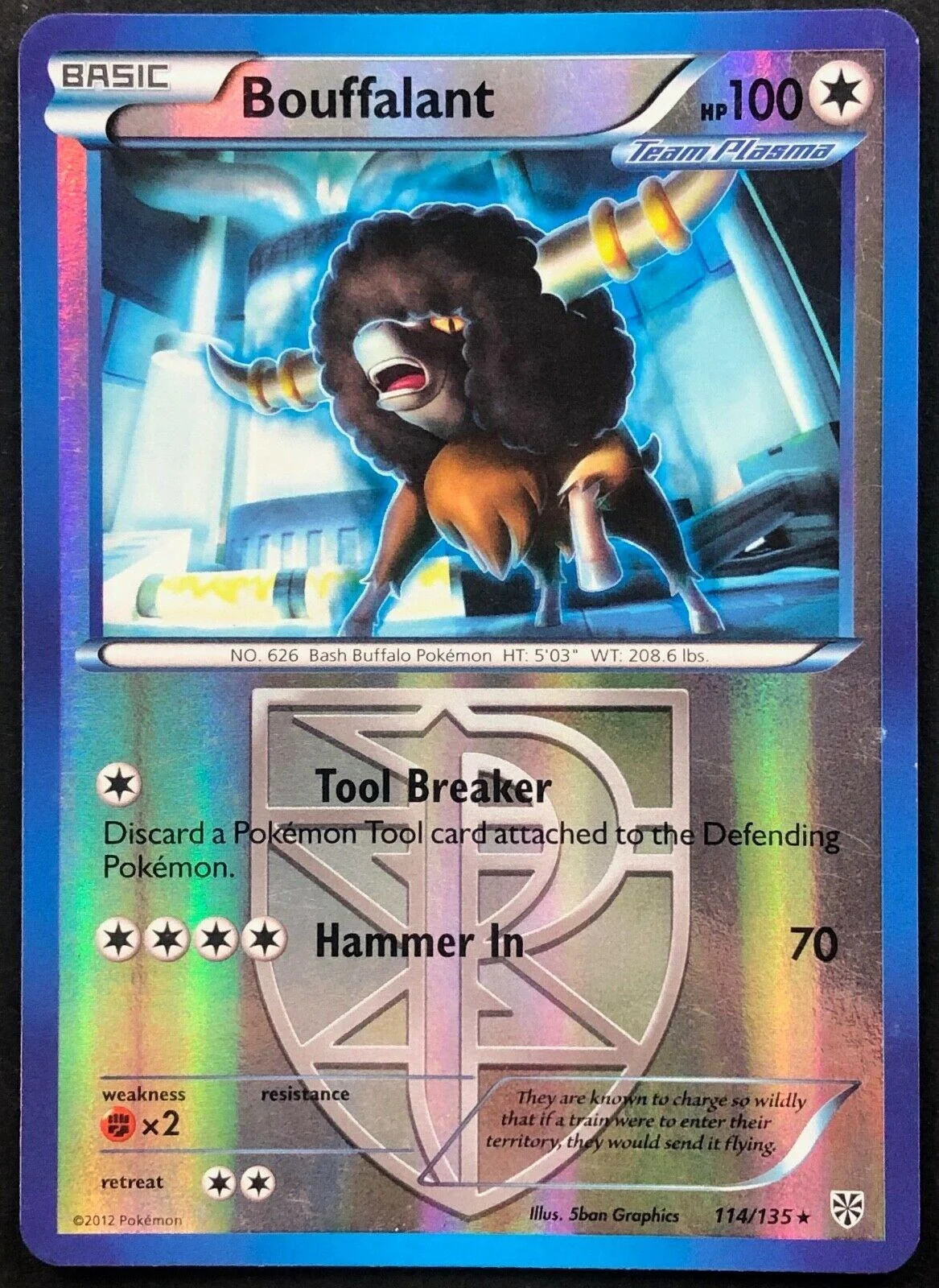 Bouffalant #114 — Tempestade de Plasma (Reverse Holo)