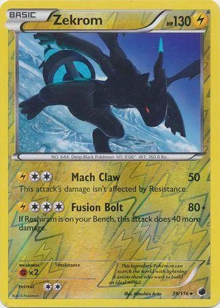 Zekrom #39 — Congelamento de Plasma (Reverse Holo)