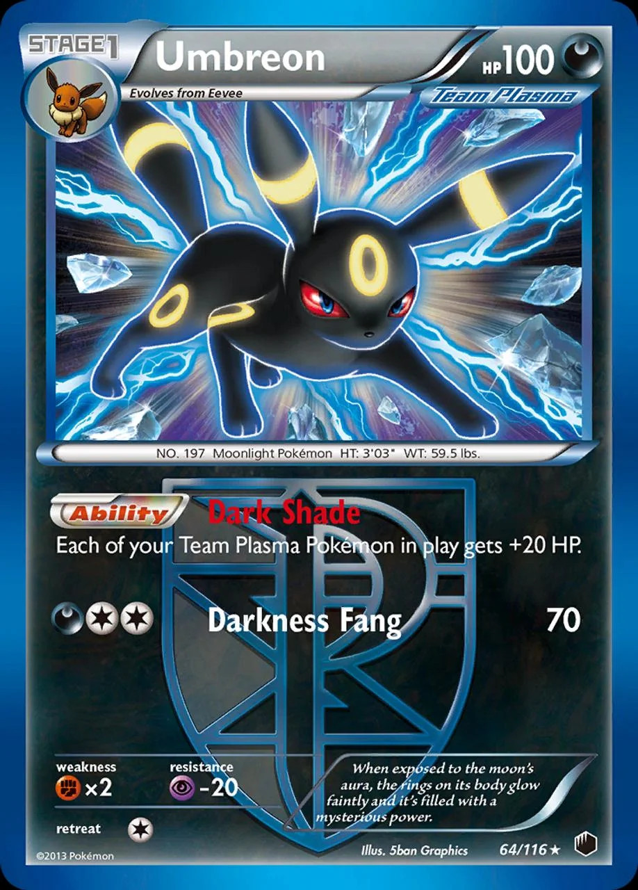 Umbreon #64 — Congelamento de Plasma (Reverse Holo)