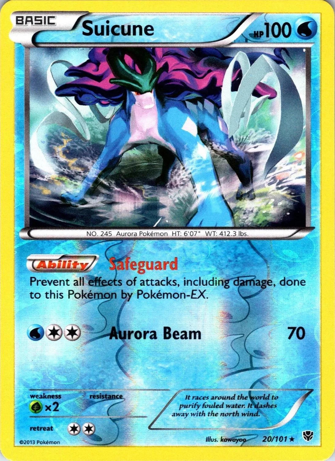 Suicune #20 — Explosão de Plasma (Reverse Holo)