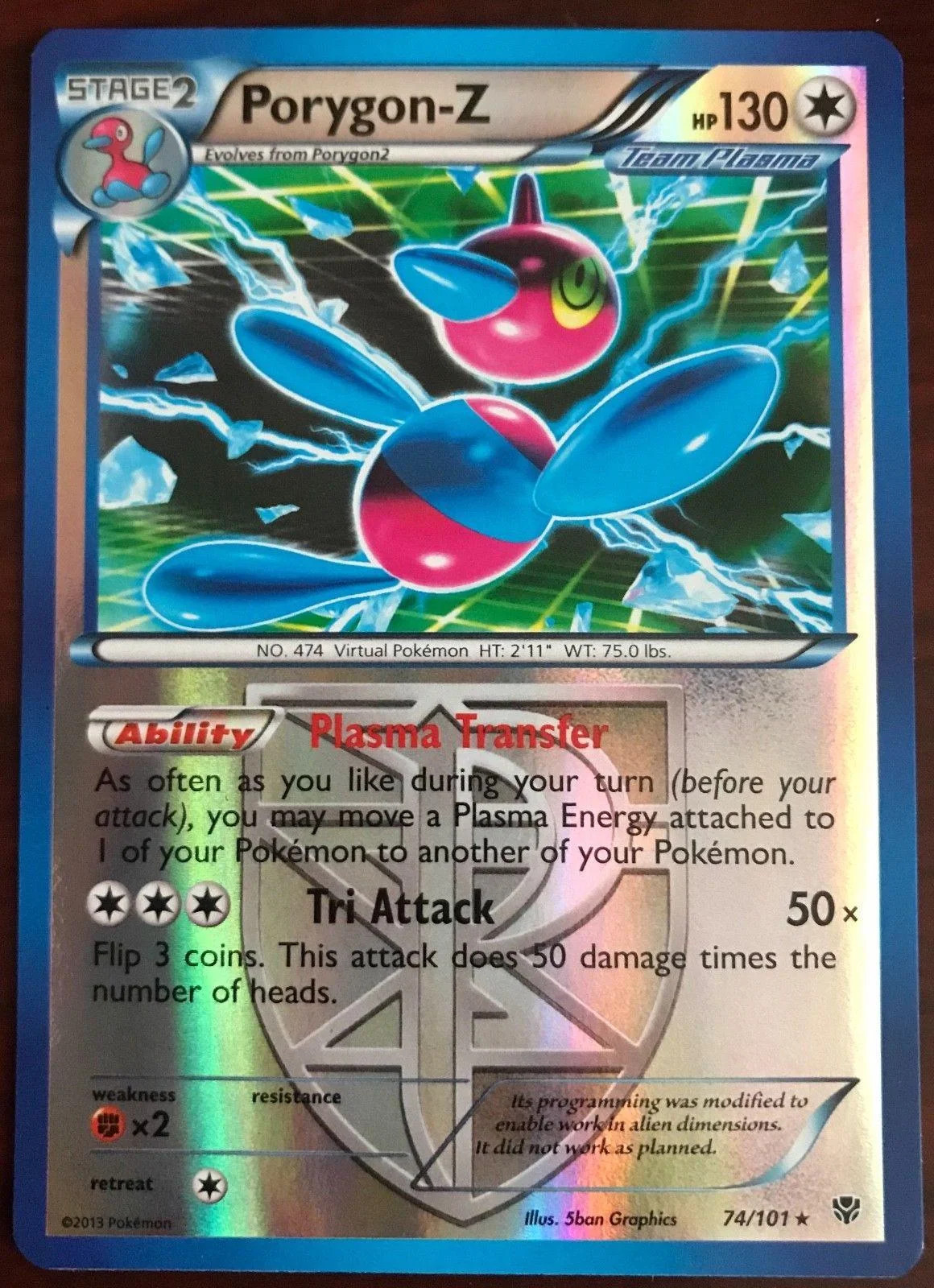 Porygon-Z #74 — Explosão de Plasma (Reverse Holo)