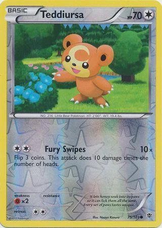 Teddiursa #75 — Plasma Blast (Reverse Holo)