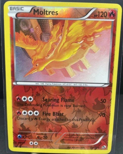 Moltres #22 — Tesouros Lendários (Reverse Holo)