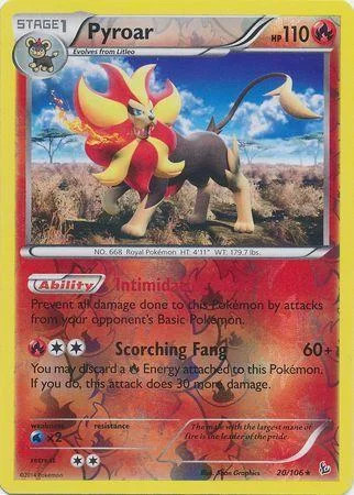 Pyroar #20 — Flash de Fogo (Reverse Holo)