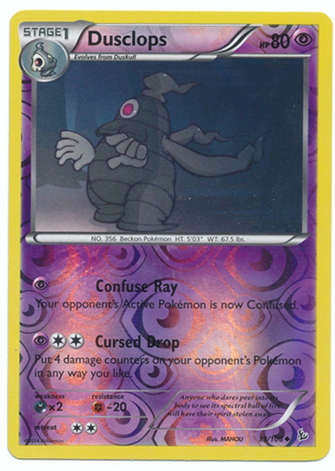 Dusclops #39 — Fuoco Infernale (Reverse Holo)