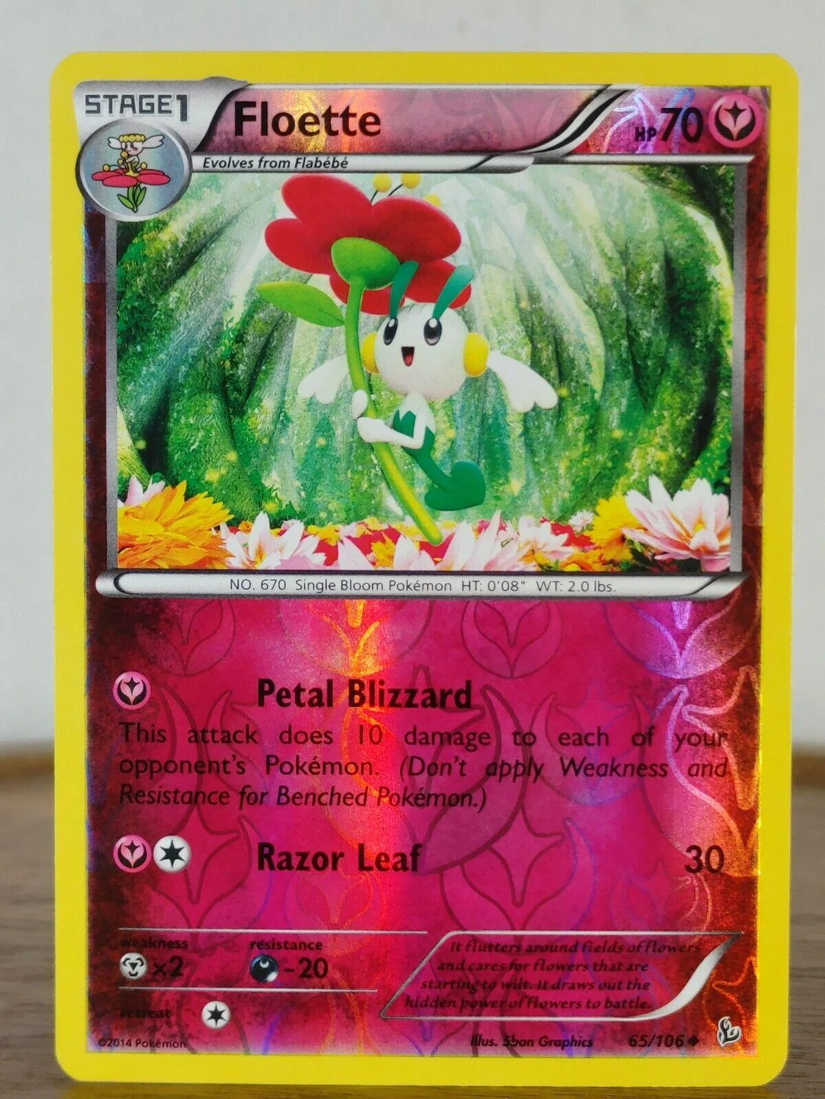 Floette #65 — Flash de Fogo (Reverse Holo)