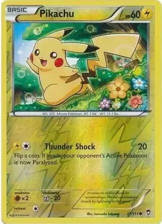 Pikachu #27 — Fliegende Fäuste (Reverse Holo)