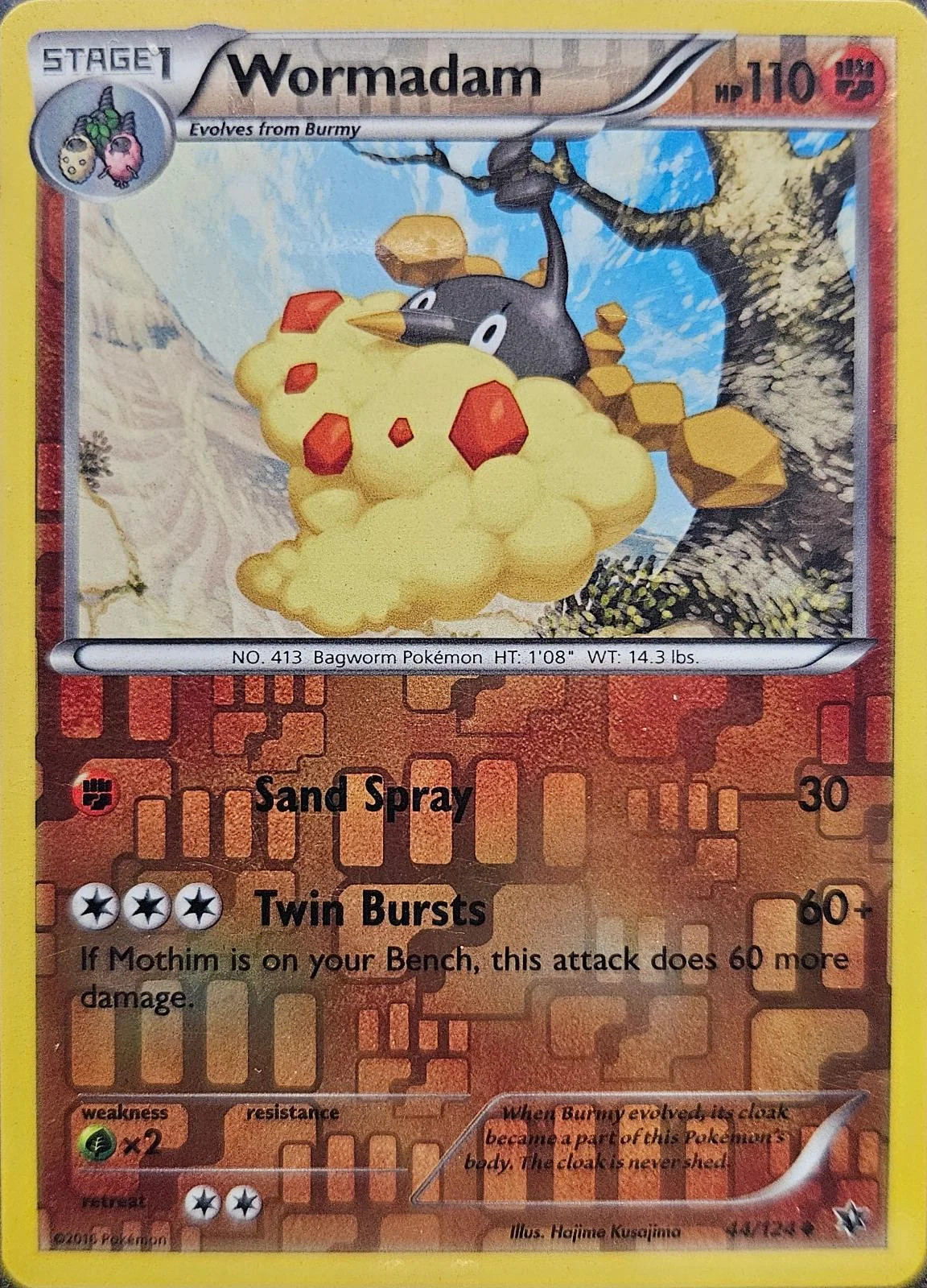 Wormadam #44 — Fates Collide (Reverse Holo)
