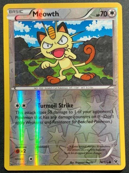 Meowth #74 — Fusão de Destinos (Reverse Holo)
