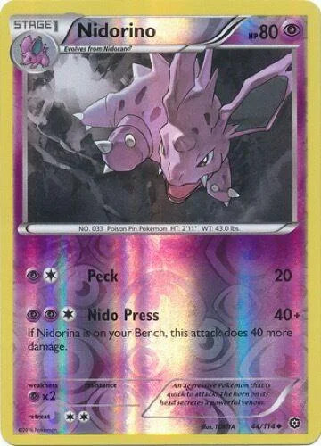 Nidorino #44 — Dampfkessel (Reverse Holo)