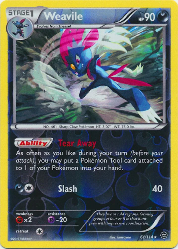 Weavile #61 — Asedio de Vapor (Reverse Holo)
