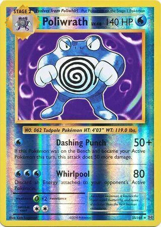 Poliwrath #25 — Evoluciones (Reverse Holo)