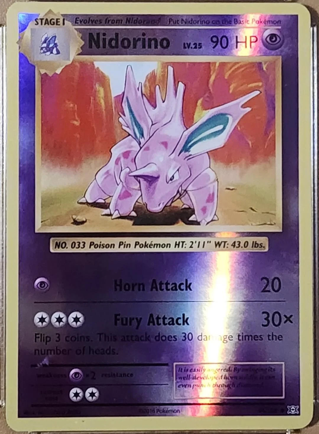 Nidorino #44 — Evoluções (Reverse Holo)