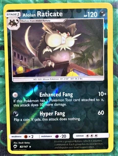 Raticate de Alola #82 — Sombras Ardentes (Reverse Holo)