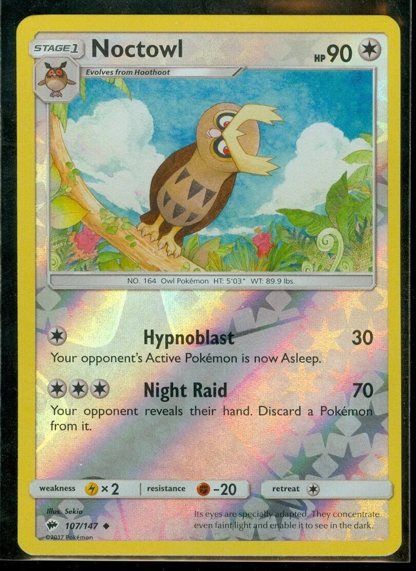 Noctowl #107 — Sombras Ardientes (Reverse Holo)