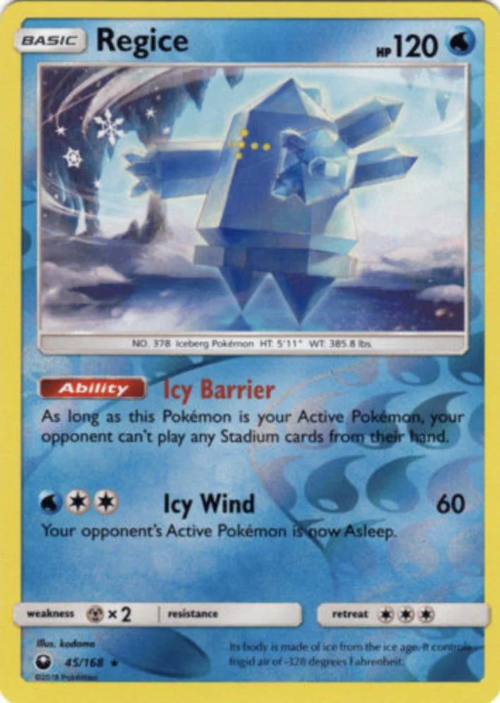 Regice #45 — Tormenta Celestial (Reverse Holo)