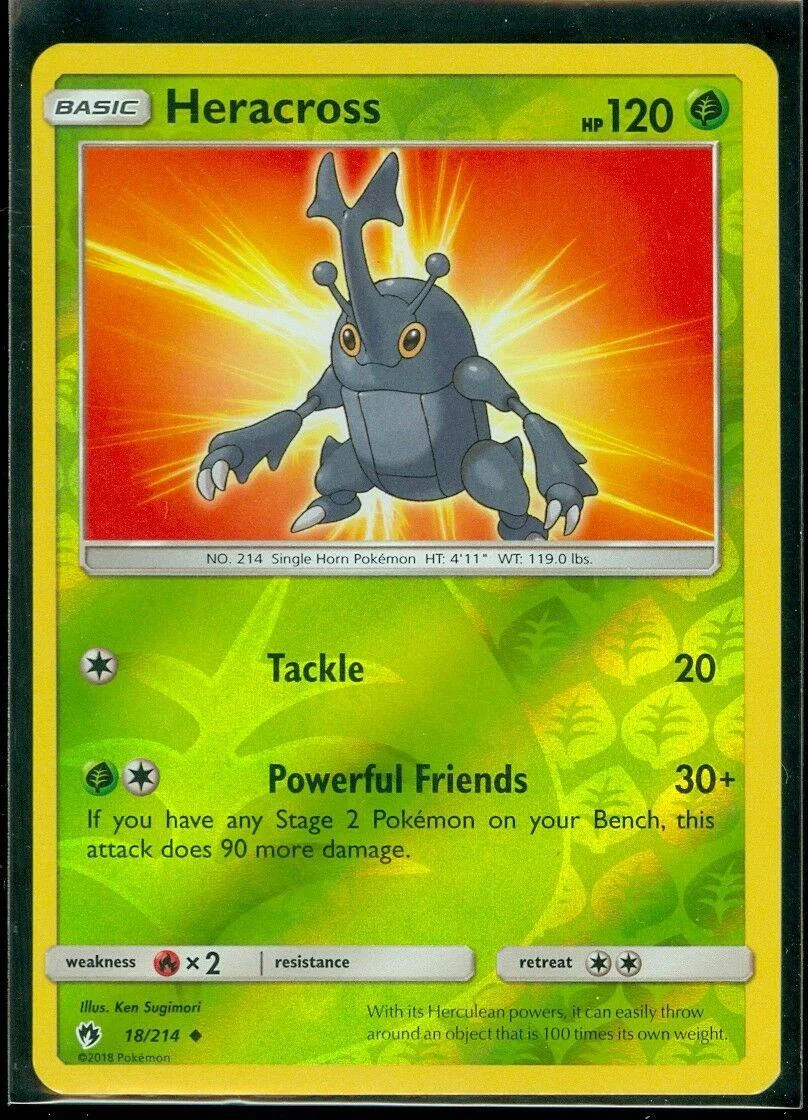 Heracross #18 — Lost Thunder (Reverse Holo)