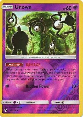 Unown #90 — Truenos Perdidos (Reverse Holo)